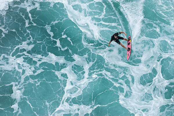 Surfing Art Print featuring the photograph Marble Carve by Sean Davey