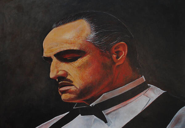 Marlon Brando Art Print featuring the painting Marlon Brando The Godfather #2 by David Dunne