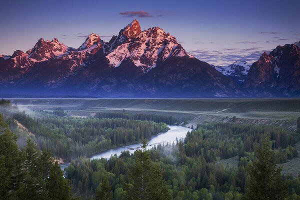 Grand Teton Art Print featuring the photograph Morning Glow by Andrew Soundarajan