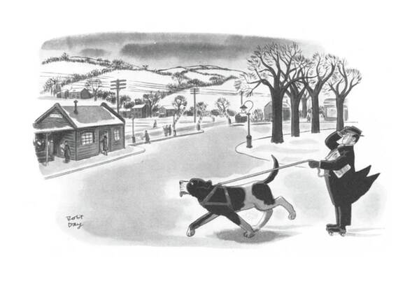 112470 Rda Robert J. Day Art Print featuring the drawing New Yorker February 20th, 1943 by Robert J Day