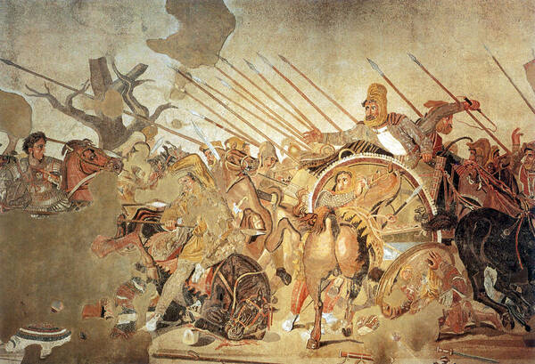 Archeology Art Print featuring the photograph Pompeii, Alexander Mosaic, Battle #1 by Science Source