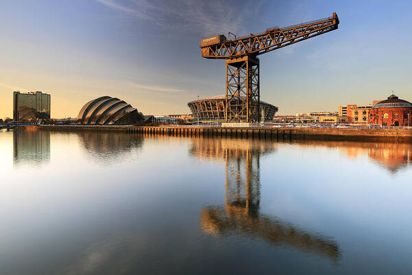 Clyde Arc Glasgow Art Print featuring the photograph River Clyde Reflections #1 by Grant Glendinning