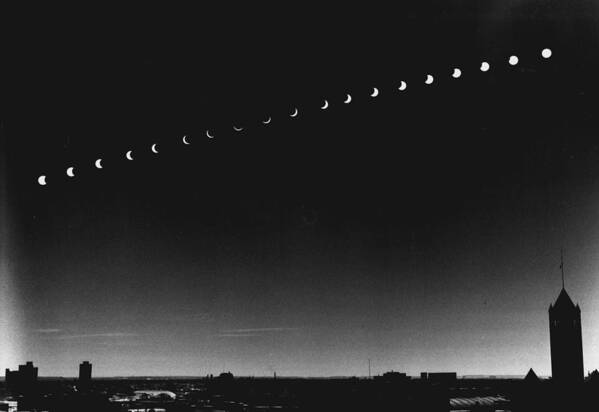 Sky Art Print featuring the photograph Skyline Eclipse #1 by Retro Images Archive