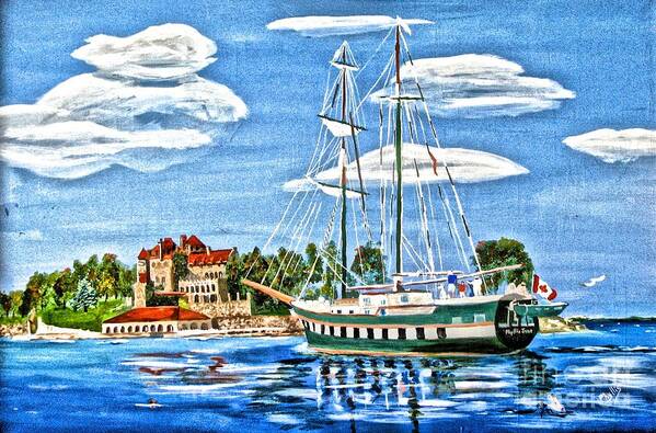 St Lawrence Seaway Art Print featuring the painting St Lawrence Waterway 1000 Islands #1 by Phyllis Kaltenbach