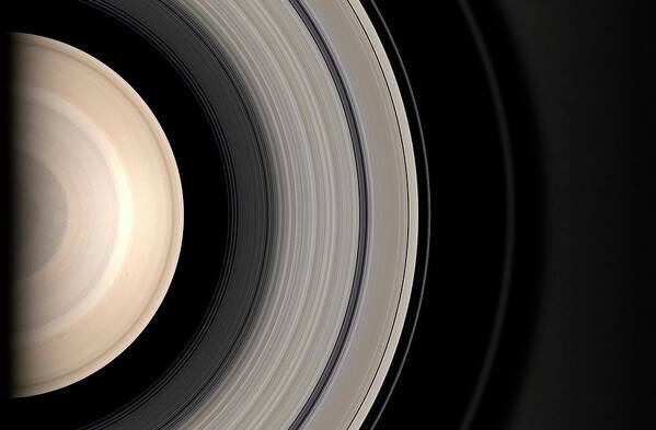 Art Art Print featuring the photograph Structure Of Saturn's Rings #1 by Mark Garlick/science Photo Library