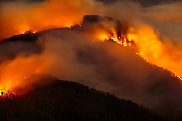 Table Rock Art Print featuring the photograph Table Rock Fire #1 by Mark Steven Houser