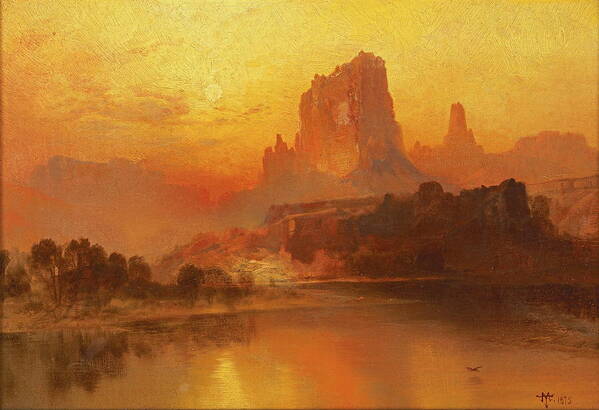 Thomas Moran Art Print featuring the painting The Golden Hour #4 by Thomas Moran