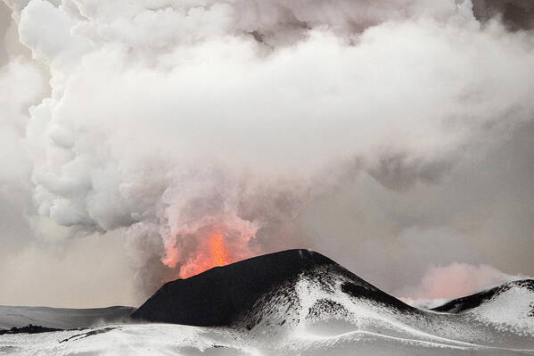 Feb0514 Art Print featuring the photograph Tolbachik Volcano Erupting Kamchatka #1 by Sergey Gorshkov