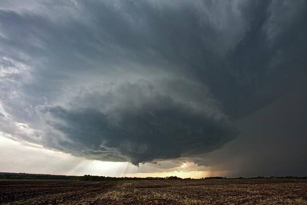 Tornadic Supercell Art Print featuring the photograph Tornadic Supercell Thunderstorm #1 by Roger Hill/science Photo Library