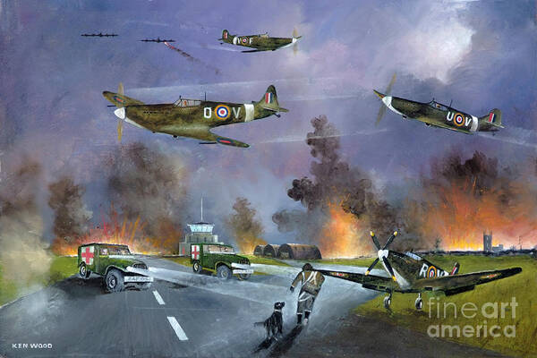 Spitfire Art Print featuring the painting Up For The Chase by Ken Wood