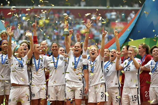 People Art Print featuring the photograph Usa V Japan Final - Fifa Womens World #1 by Rich Lam