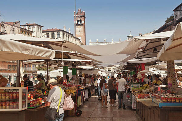Tranquility Art Print featuring the photograph Vendors At Market In Town Square #1 by Cultura Rm Exclusive/walter Zerla
