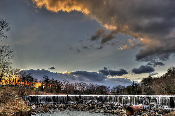 Mill Pond Art Print featuring the photograph Winter Sky #1 by Gene Bleile Photography 