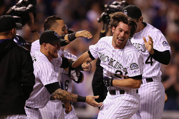 Celebration Art Print featuring the photograph New York Mets V Colorado Rockies #13 by Doug Pensinger