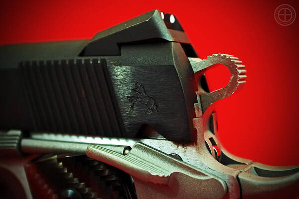 Gun Art Print featuring the digital art 1911 Rampant Colt by Jorge Estrada