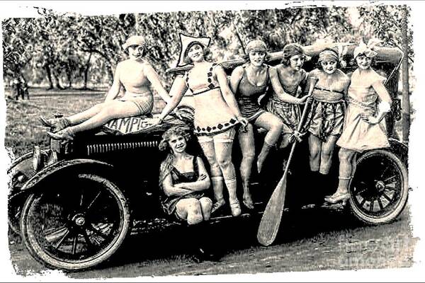 1919 Art Print featuring the photograph 1919 Bathing Beauties by Audreen Gieger