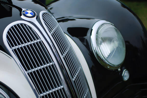 1938 Bmw 327-8 Cabriolet Grille Emblem Art Print featuring the photograph 1938 BMW 327-8 Cabriolet Grille Emblem by Jill Reger