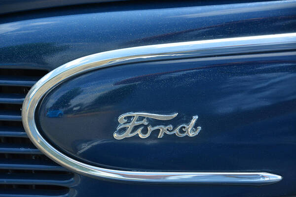 Ford Art Print featuring the photograph 1939 Ford Emblem by Mike Martin