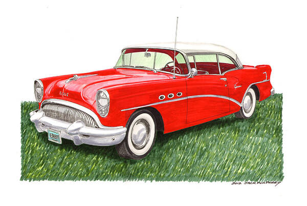 1954 Buick Special Art Art Print featuring the painting 1954 Buick Special by Jack Pumphrey