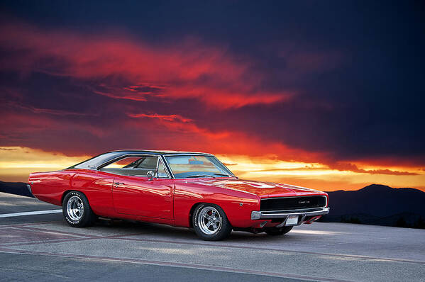 Alloy Art Print featuring the photograph 1968 Dodge Charger I by Dave Koontz