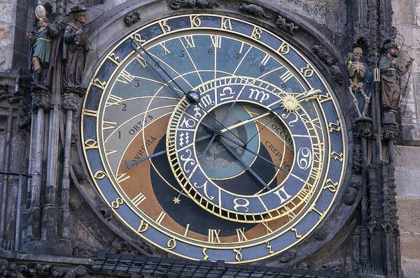 Astronomical Art Print featuring the photograph Astronomical clock of Prague. #2 by Fernando Barozza