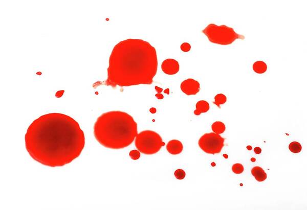 Blood Art Print featuring the photograph Blood Spatter #2 by Cordelia Molloy