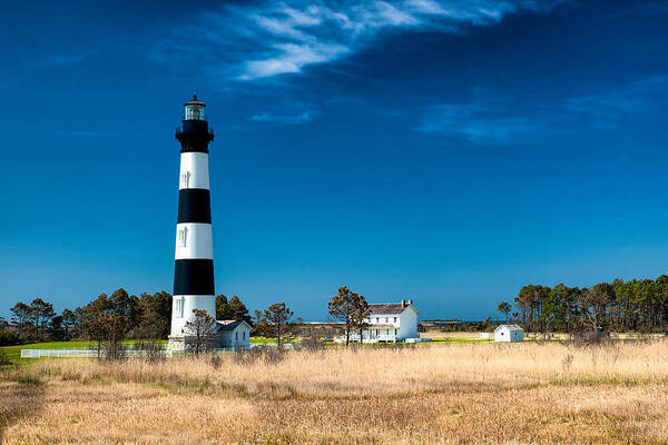 Black And White Lighthouse Art Print featuring the photograph Bodie Island Lighthouse #2 by Victor Culpepper