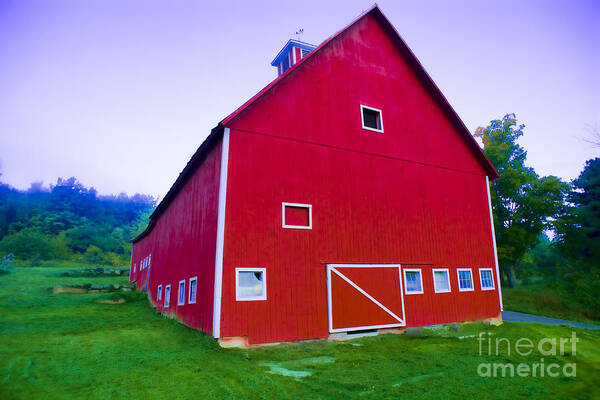 New England Art Print featuring the photograph Digitally enhanced red barn. #2 by Don Landwehrle