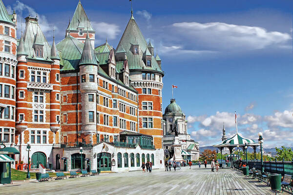 Fairmont Le Chateau Frontenac Art Print featuring the photograph Fairmont Le Chateau Frontenac Series 01 by Carlos Diaz