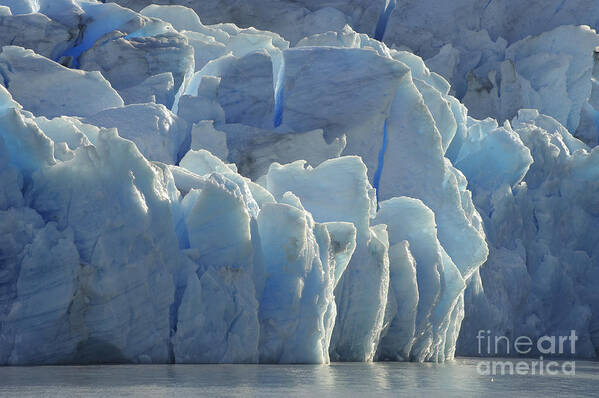 Chile Art Print featuring the photograph Grey Glacier In Chilean National Park #2 by John Shaw
