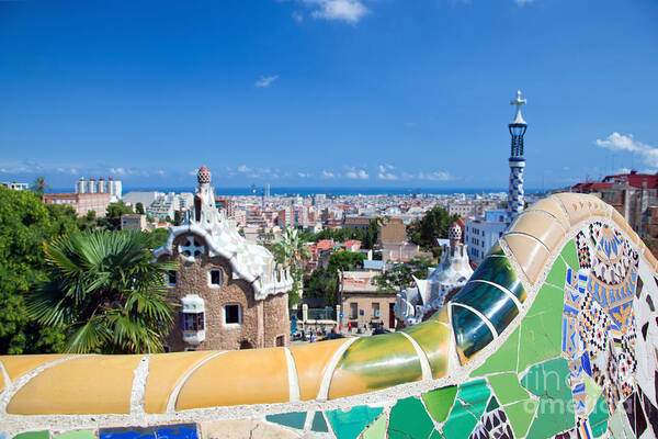 Guell Art Print featuring the photograph Park Guell in Barcelona #2 by Michal Bednarek