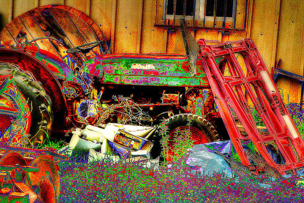 Garbage Art Print featuring the photograph Pop Art Tractor #2 by Doc Braham