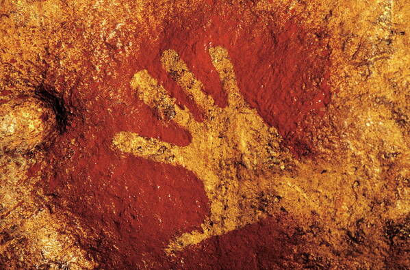 Hand Art Print featuring the photograph Rock Art #2 by Pascal Goetgheluck/science Photo Library
