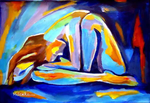 Nude Figures Art Print featuring the painting Sleepless by Helena Wierzbicki