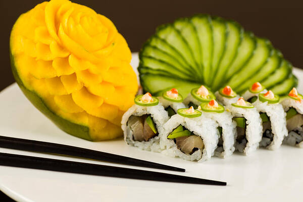 Asian Art Print featuring the photograph Spicy Tuna Roll #2 by Raul Rodriguez