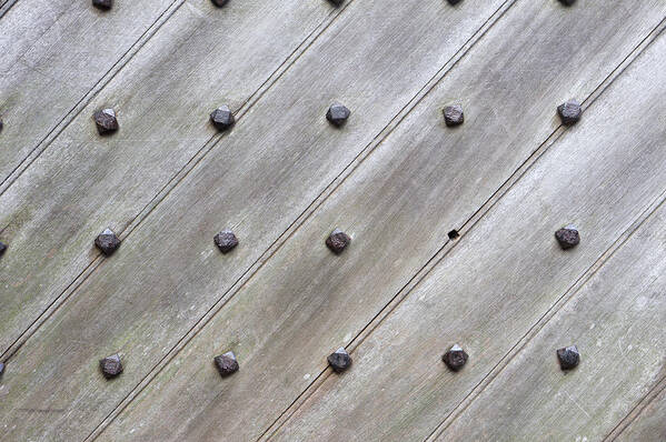 Abstract Art Print featuring the photograph Studded wooden surface #2 by Tom Gowanlock