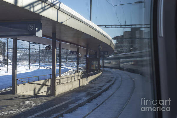 Train Station Art Print featuring the photograph Train station #2 by Mats Silvan