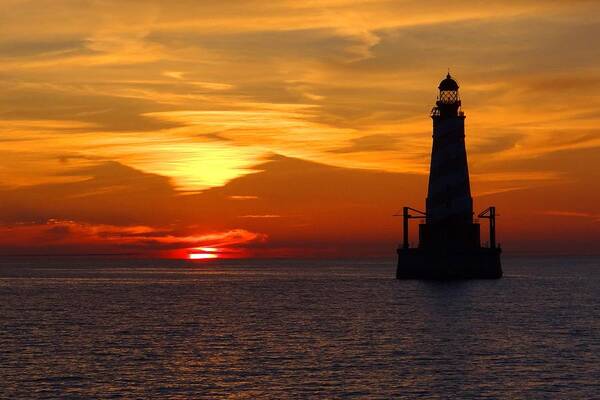 Lighthouse Art Print featuring the photograph White Shoal Light by Keith Stokes