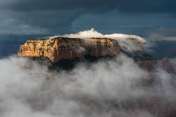 North Rim Grand Canyon Art Print featuring the photograph Wotans Throne by Chuck Jason