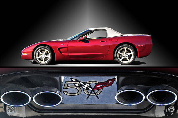 Auto Art Print featuring the photograph 2002 Corvette 50th Anniversary Convertible II by Dave Koontz