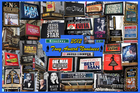 Broadway Art Print featuring the photograph 2012 Tony Award Nominees Collage by Steven Spak