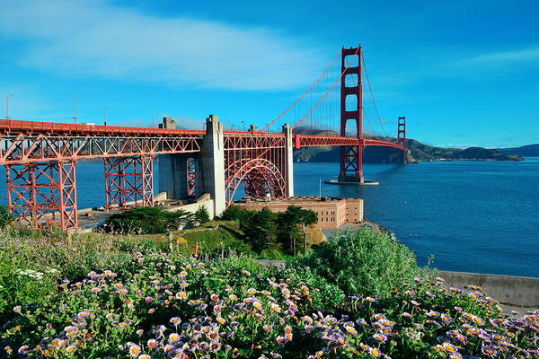 Bridge Art Print featuring the photograph Golden Gate Bridge #21 by Songquan Deng