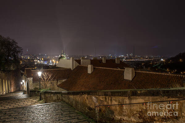 Pragh Art Print featuring the photograph Prague by night #22 by Jorgen Norgaard