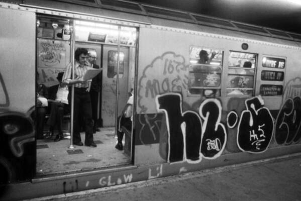 1970s America Graffiti On A Subway Car Art Print By Everett