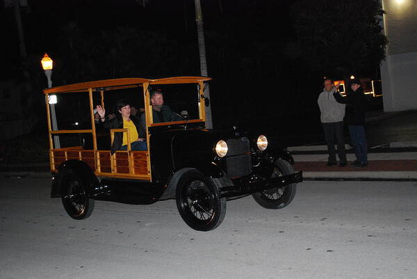 Edison Parade Of Lights 2013 Art Print featuring the photograph Antique truck #3 by Robert Floyd