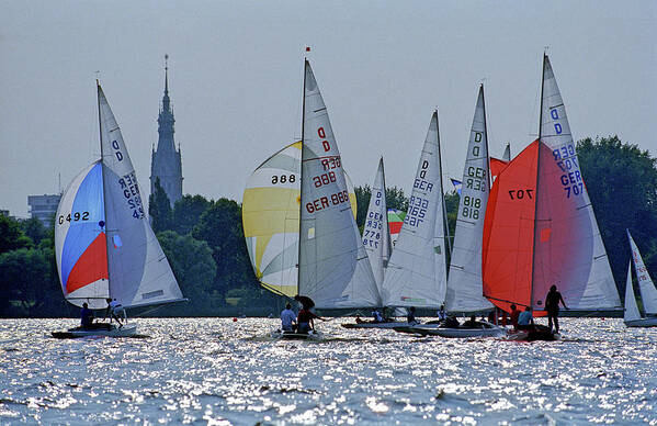 Amusement Art Print featuring the photograph Dragon Class Regatta #3 by Marc Steinmetz