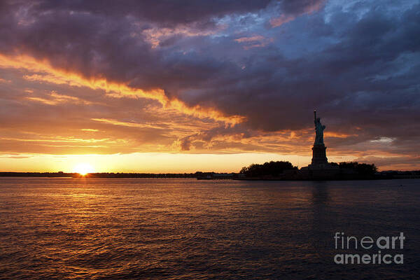 New York Sunsets Art Print featuring the photograph Glorious Sunset over New York #3 by Shishir Sathe