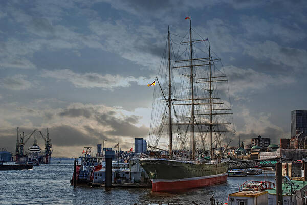 Hamburg Art Print featuring the photograph Hamburg Harbor #1 by Joachim G Pinkawa