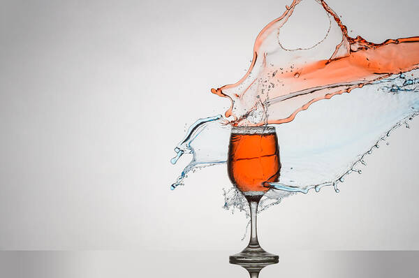 Abstract Art Print featuring the photograph Liquid Splash Wine Glass #3 by Andy Astbury