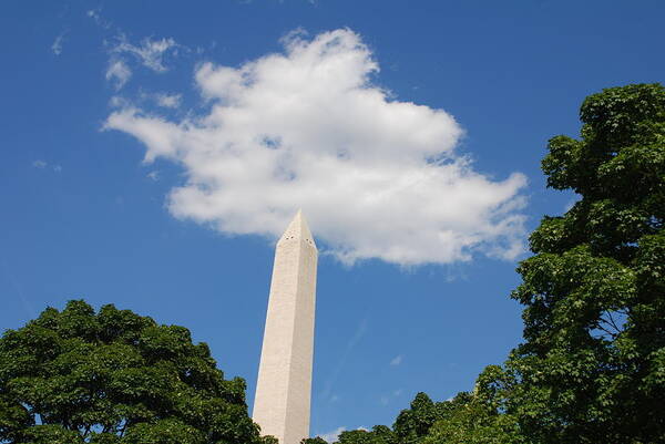 Washington Art Print featuring the photograph Obelisk Rises Into the Clouds by Kenny Glover